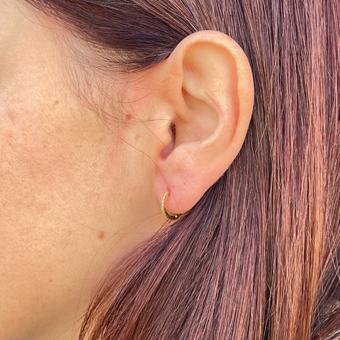Pendientes aros de oro 18k Lecarré con diamantes para mujer