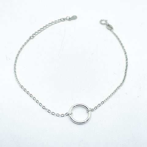 Pulsera Plata con circulo para mujer
