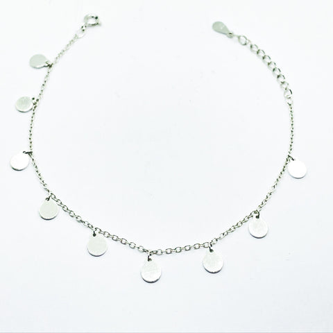 Pulsera Plata con chapitas para mujer