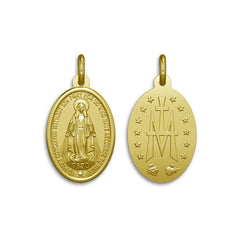 Colgante medalla en Oro de 18K Virgen de la milagrosa
