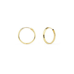 Pendientes oro 18k aros 12mm para niña