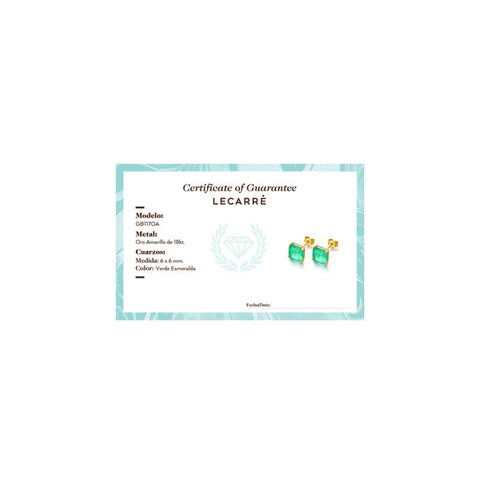 Pendientes de oro 18k Lecarré cuarzo verde esmeralda para mujer