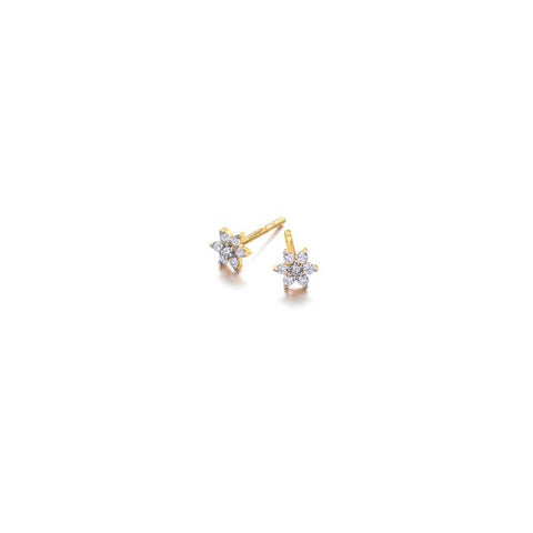Pendientes de oro 18K Lecarré mini roseta diamantes para mujer