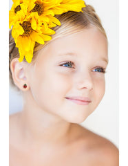 Pendientes Oro 18K de Mariquitas esmaltadas para niña