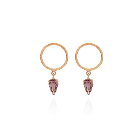 Pendientes de plata rosa Victoria Cruz cristal rosa para mujer