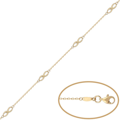 Pulsera de Oro 18k simbolo infinitos para mujer