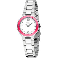 Reloj Potens acero bisel fucsia para mujer