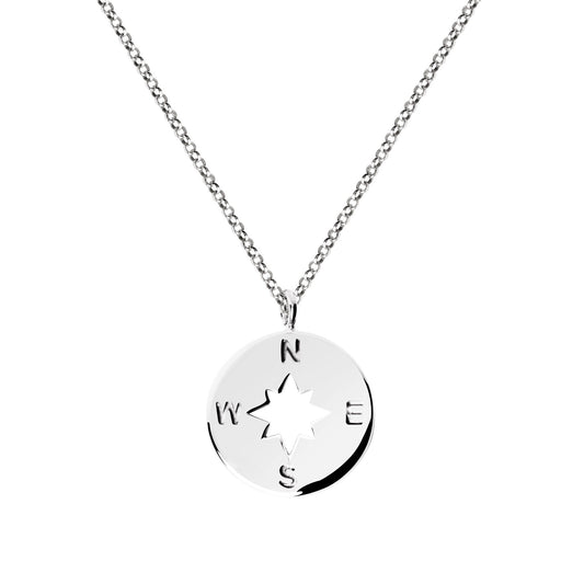 Collar Rosa de los Vientos Plata para mujer